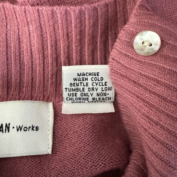 Parisian Sweater Womens Medium Mauve Pink Button Neck Casual Work Office Preppy‎ - Picture 9 of 9